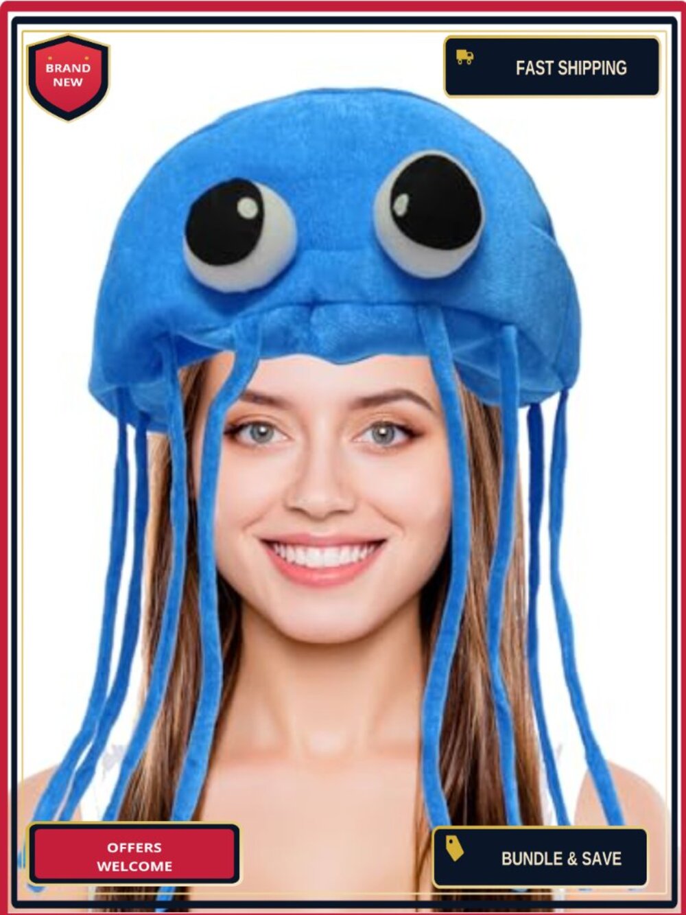 Handmade Jellyfish Costume Hat Polyester Party Headwear for Adults Teens